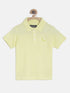 Yellow Solid Self Fabric Polo Cotton T-shirt